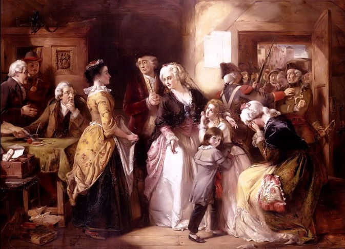 10. Arresto de la familia real  en Varennes, en la noche de Varennes 1791, por Thomas Falcon Marshall, 1854