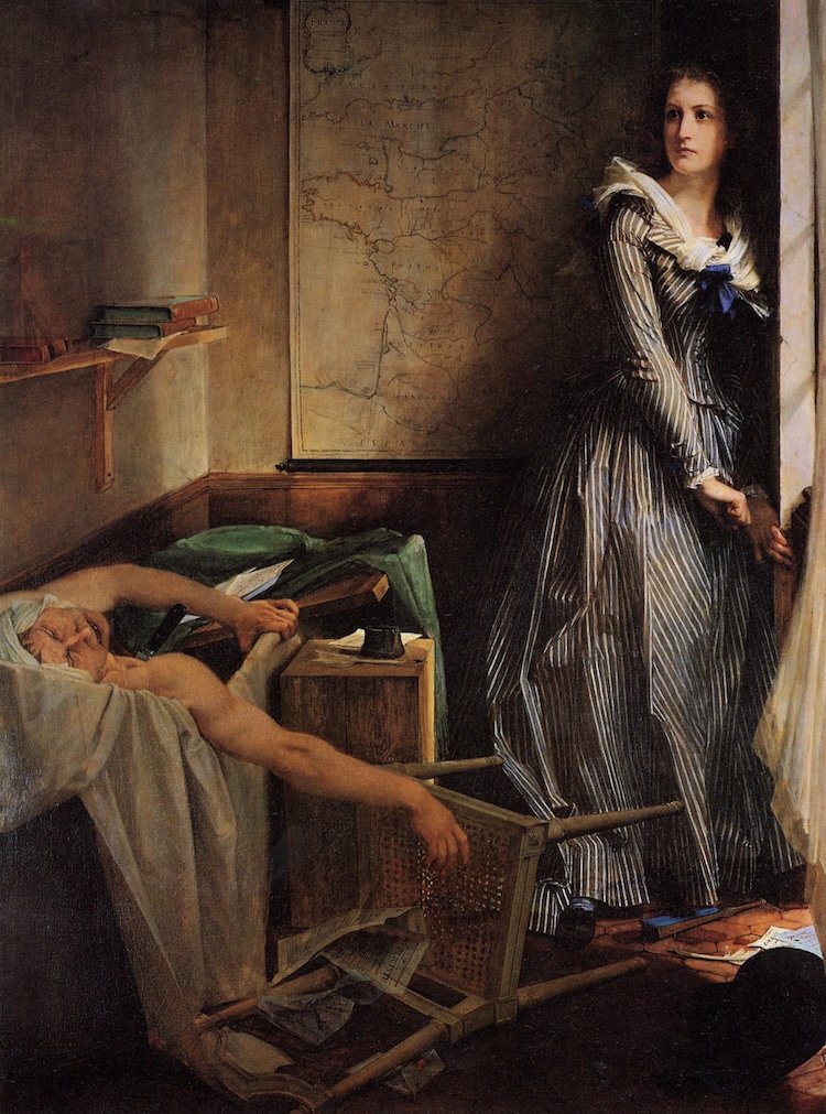 18. Charlotte Corday, por Paul Jacques Aimé Baudry, 1860.