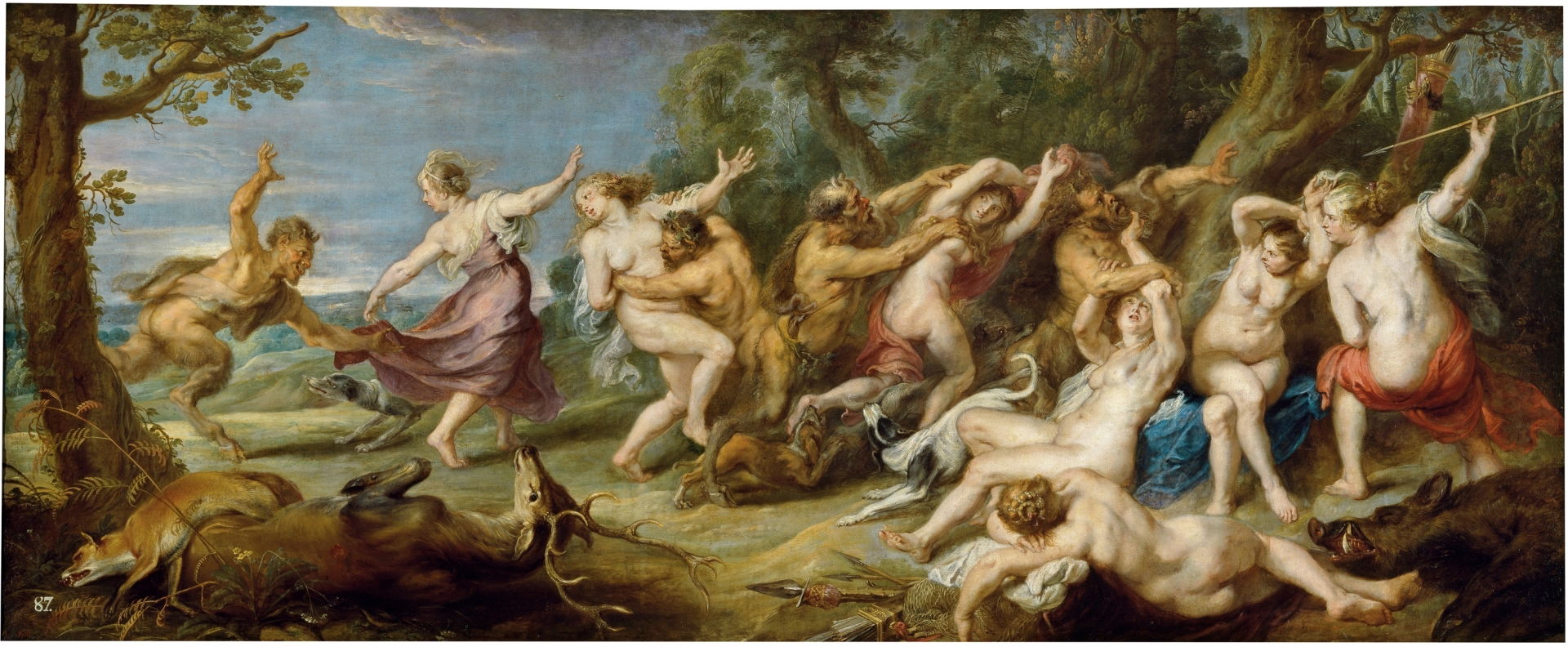 28. Diana y sus ninfas sorprendidas por sátiros, Rubens, 1637.