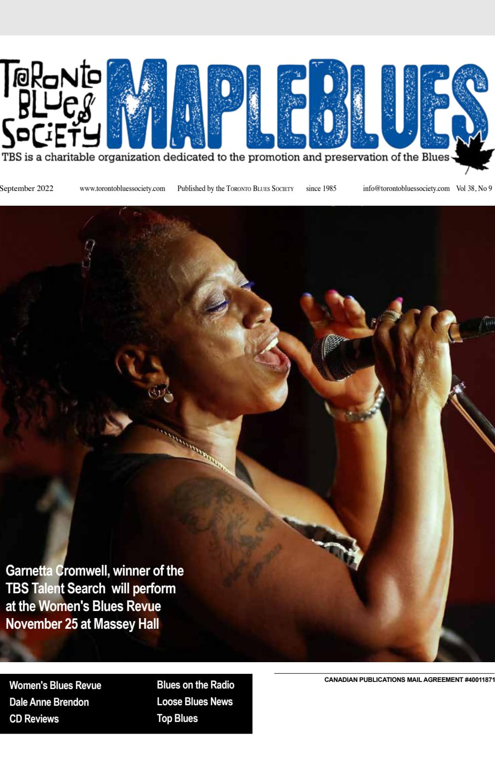 Featured Cover photo of the Maple Blues Newsletter August 2022 edition
