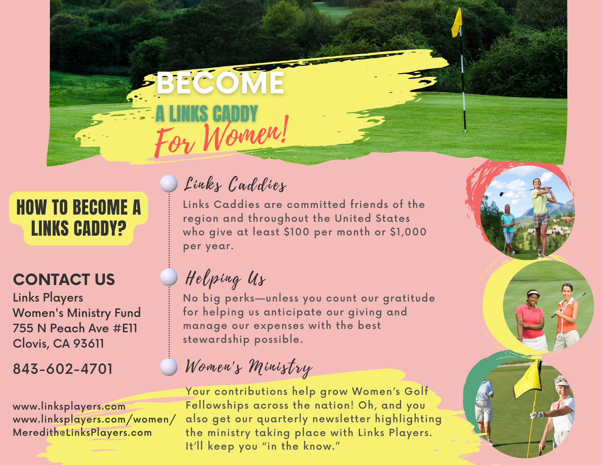 Become a Links Player Caddy for Women