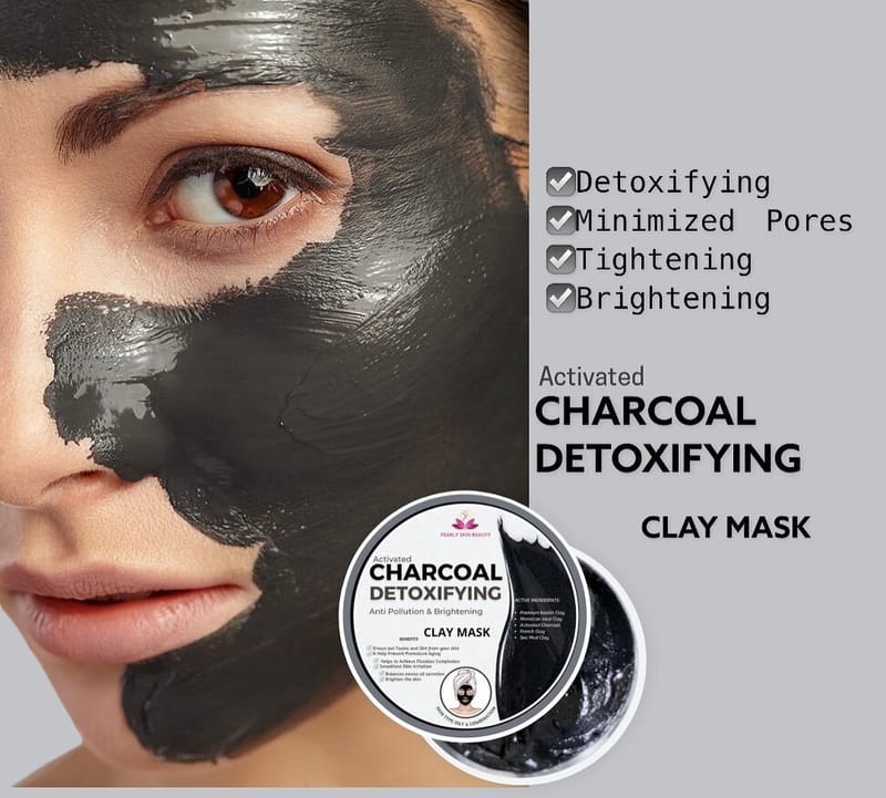 Activated Charcoal Detoxifying Clay Mask PEARLY SKIN BEAUTY