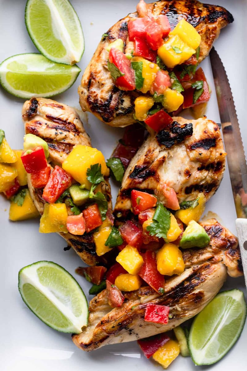 Mango Salsa Chicken - FoodLoveKitchen