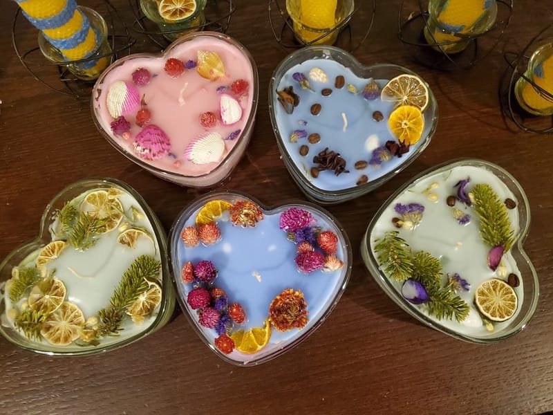 Candles Making with Dried Flowers for Adults