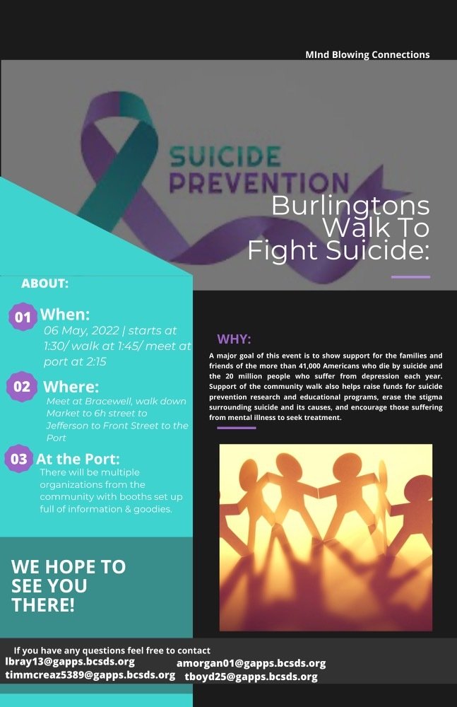 BURLINGTONS WALK TO FIGHT SUICIDE