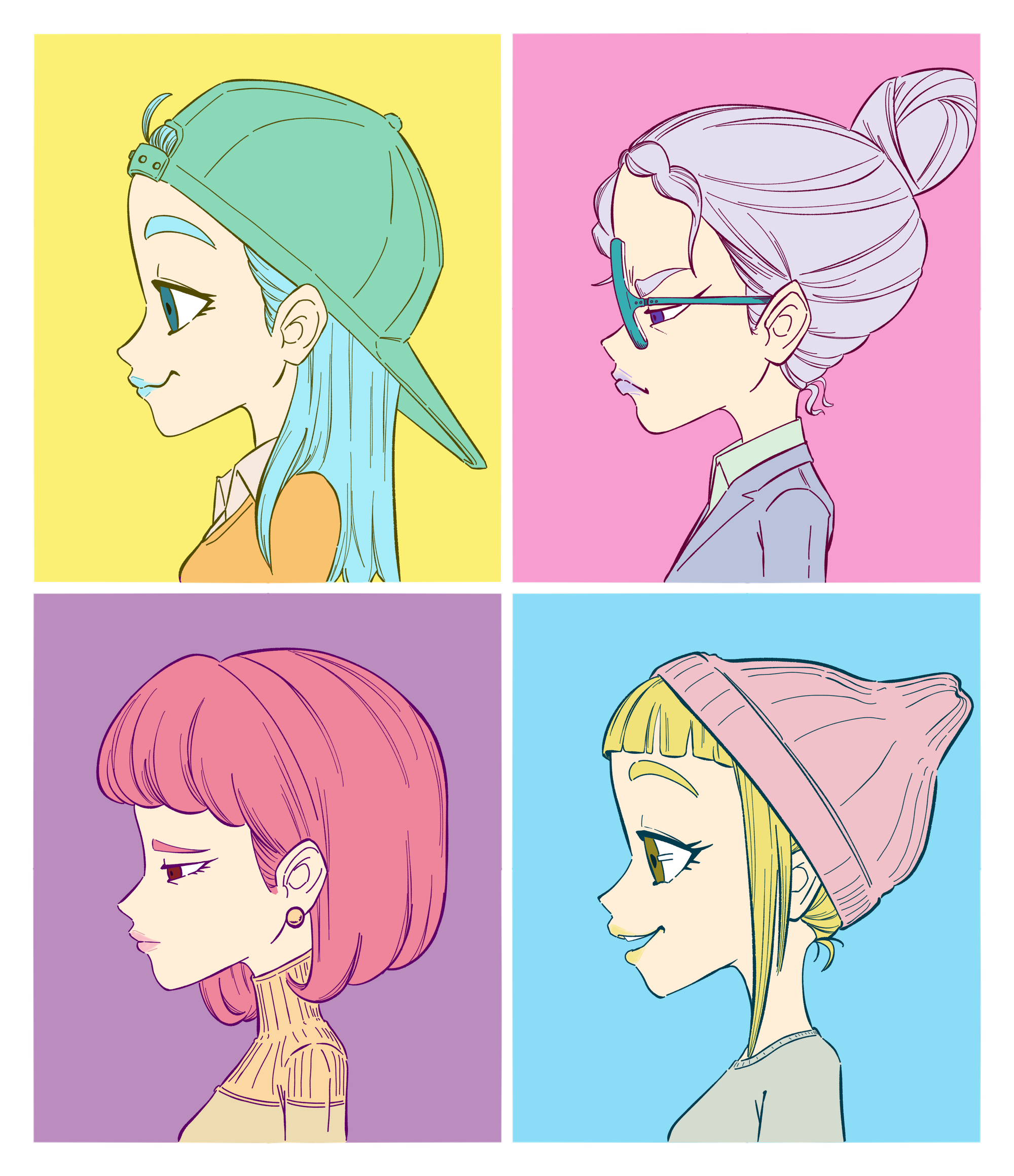 The girls in profile
