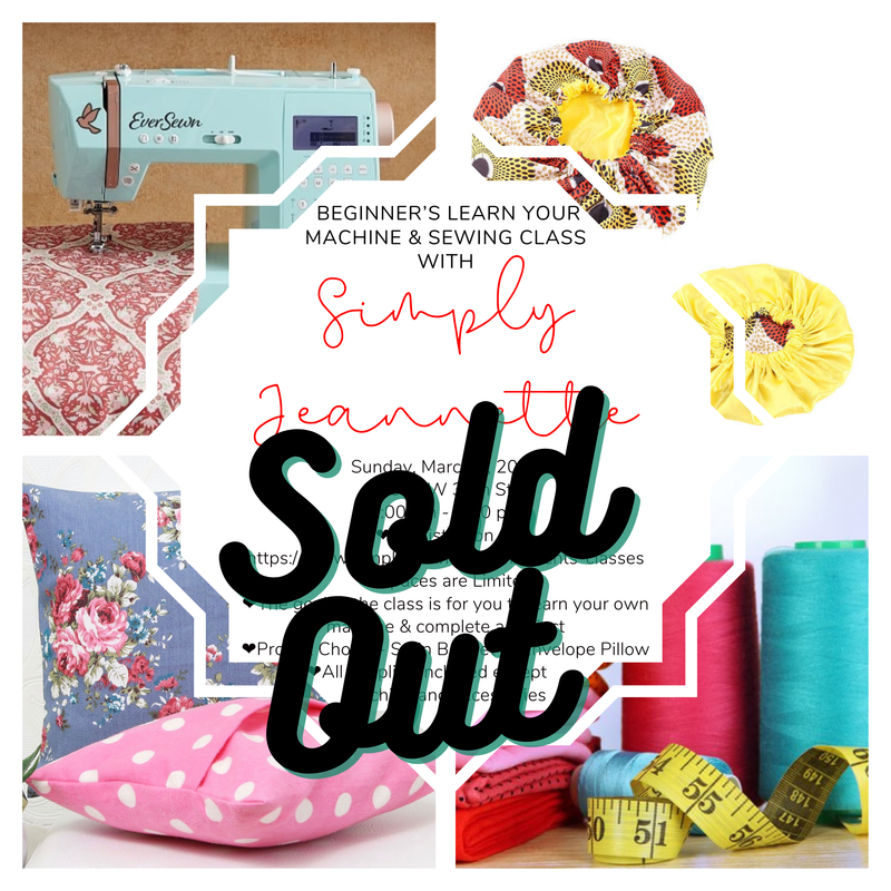 Beginner's learn your machine & sewing class with Simply Jeannette