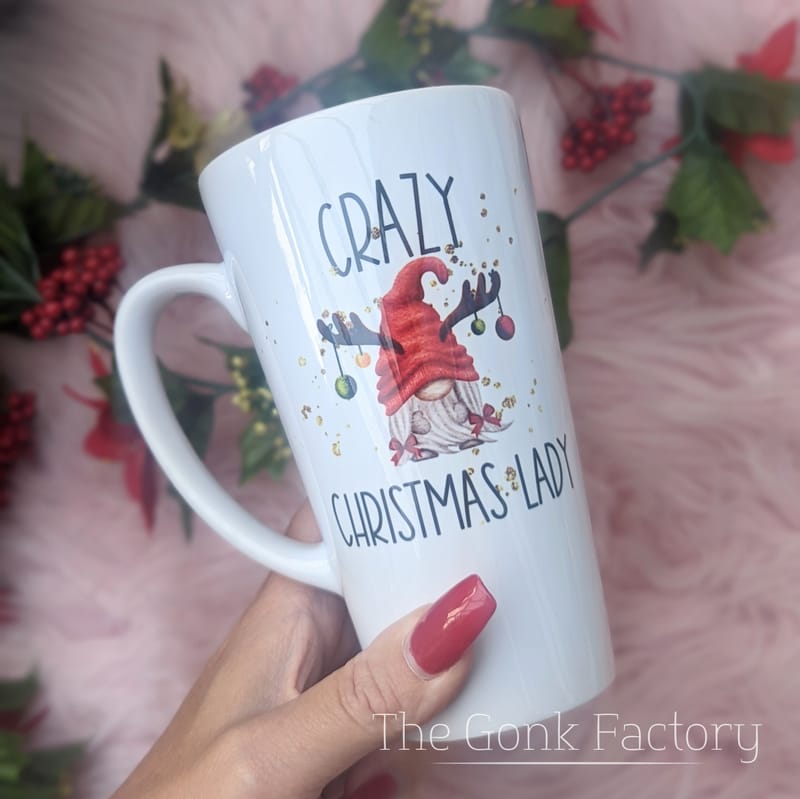 Crazy christmas lady store mug