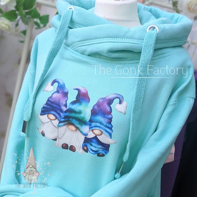 Premium Mint 'Mermaid Gonks' Cross Neck Hoodie