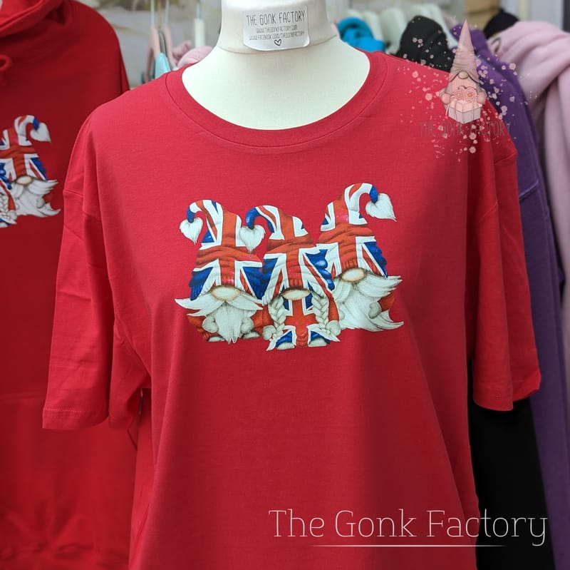 Red Union Jack Gonks T Shirt