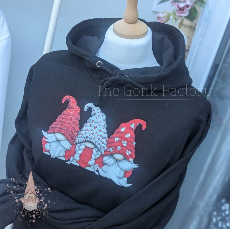 Black 'Red Heart Gonks' Hoodie