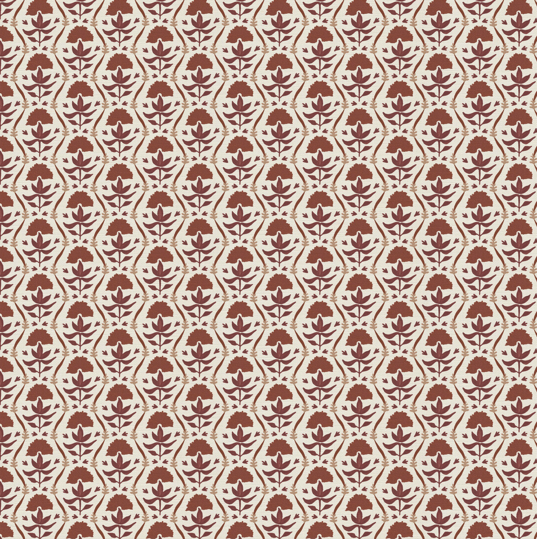 Floral Ribbon - Red and Rust