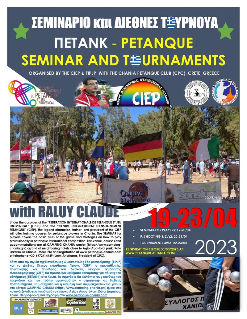 CIEP-FIPJP SEMINAR AND INTERNATIONAL TOURNAMENT WITH MR CLAUDE RALUY