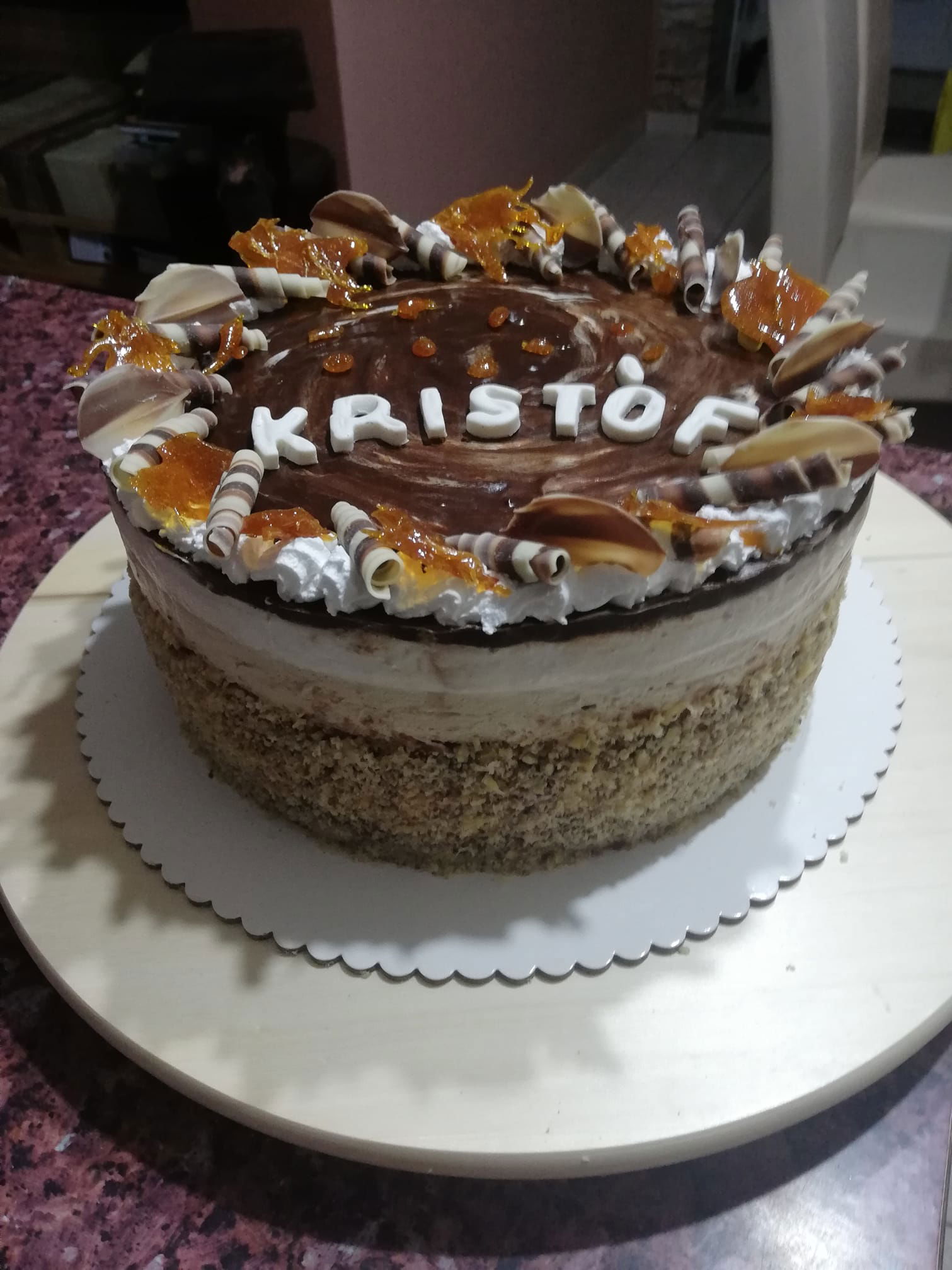 Diós-karamellás kávé torta