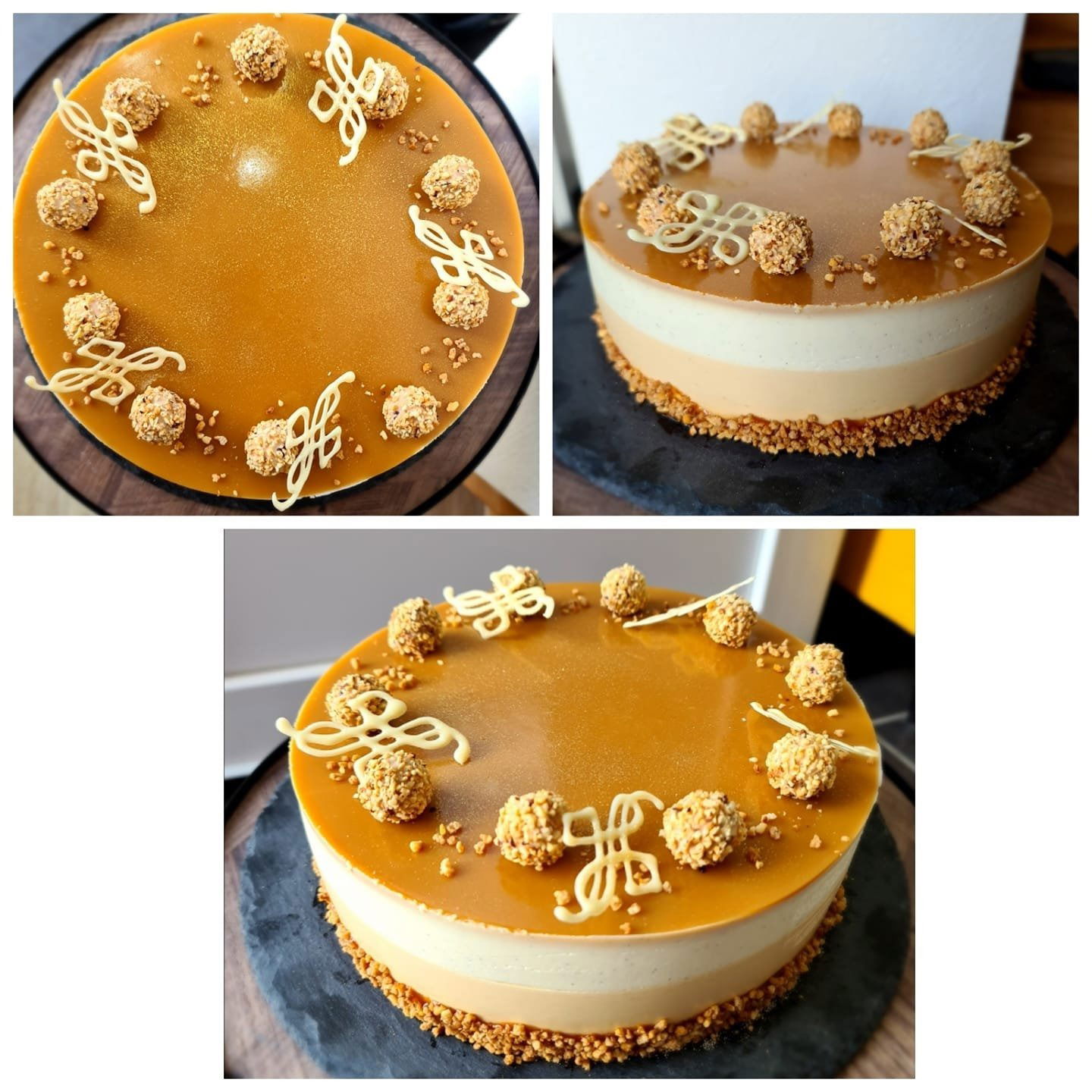 Fehércsokis sós karamell torta