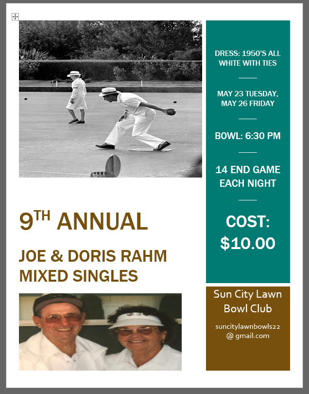 Joe & Doris Rahm Mixed Singles