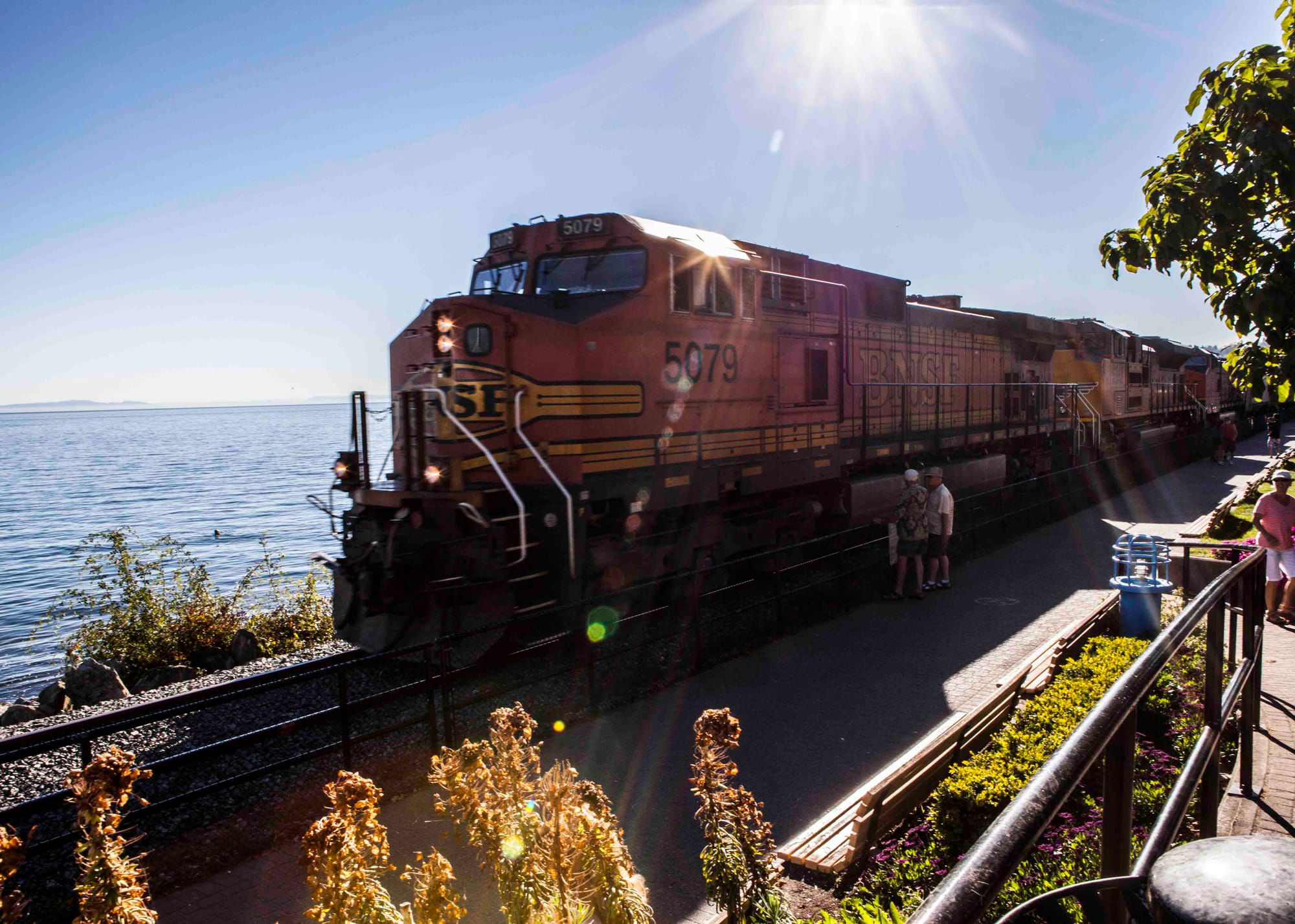 BNSF freight train on the Pacific Coastal Railway