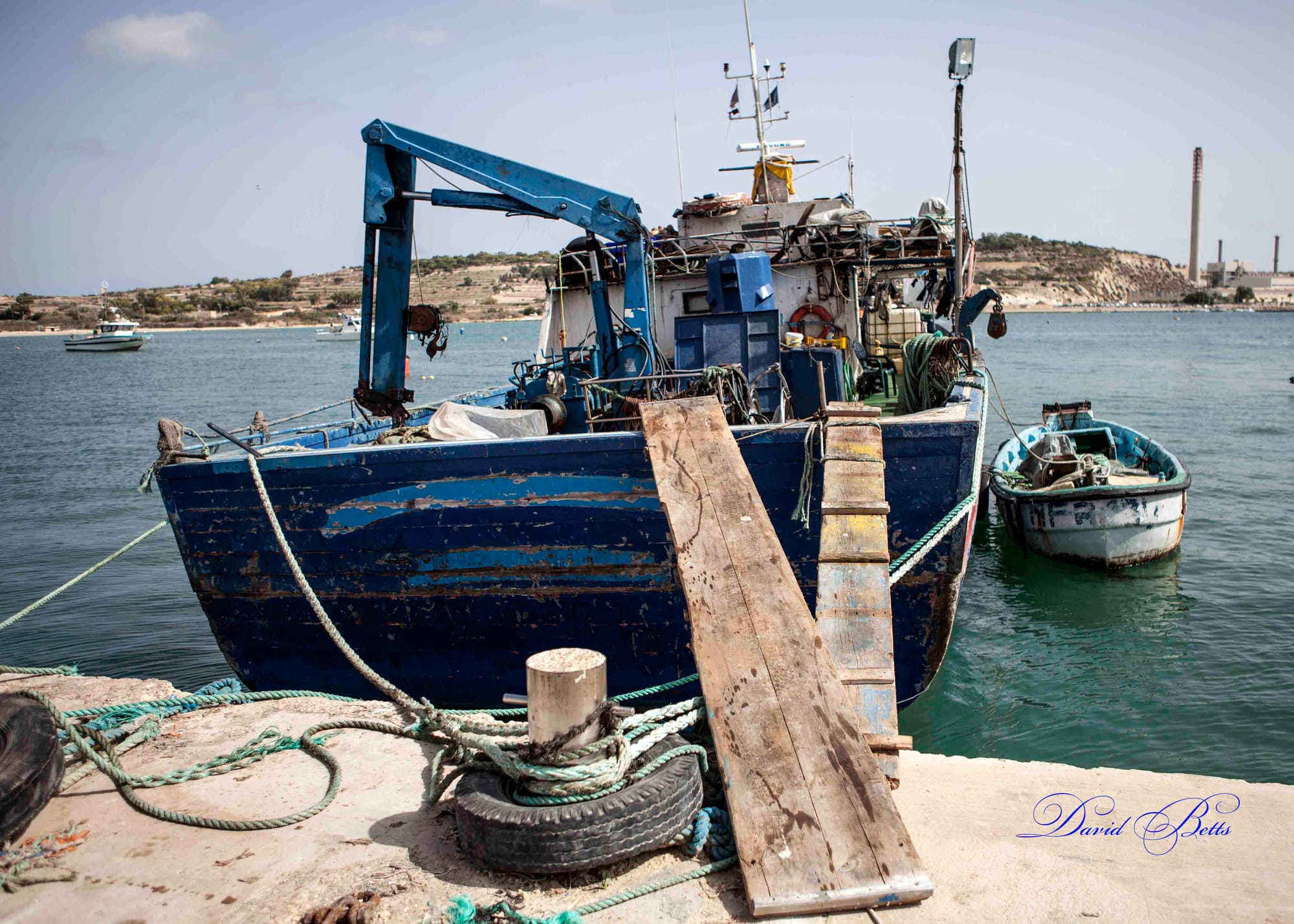 Fishing vessels in the harbour at Marsaxlokk..