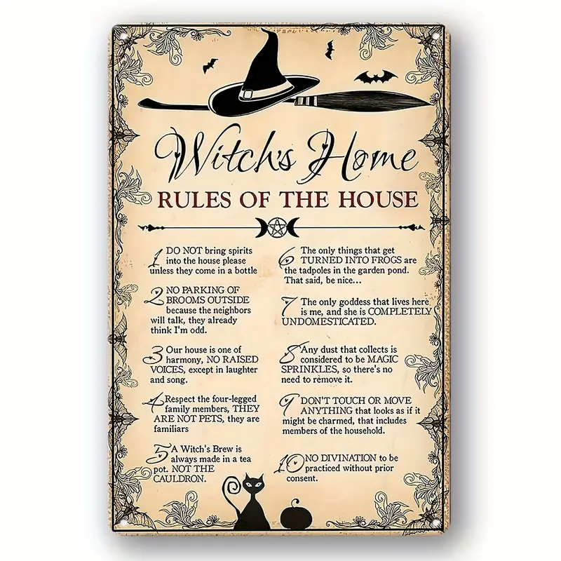 Witches house rules plaque - Lunamoon Creations