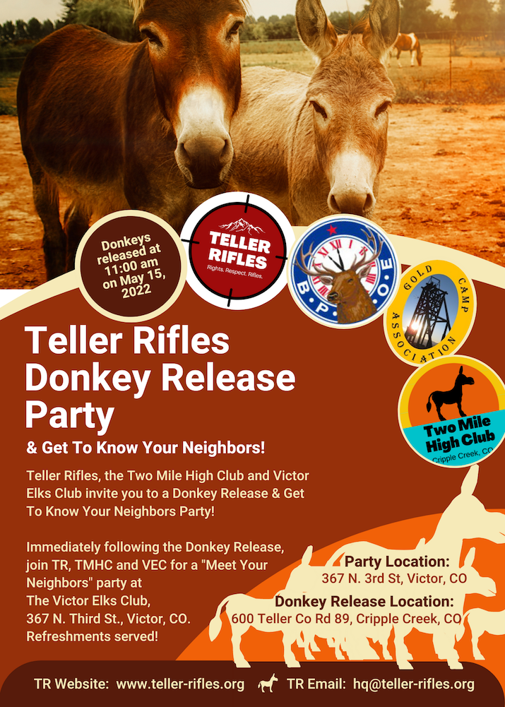 Donkey Release Party at Victor Elks & "Get-To-Know-Your-Neighbor"