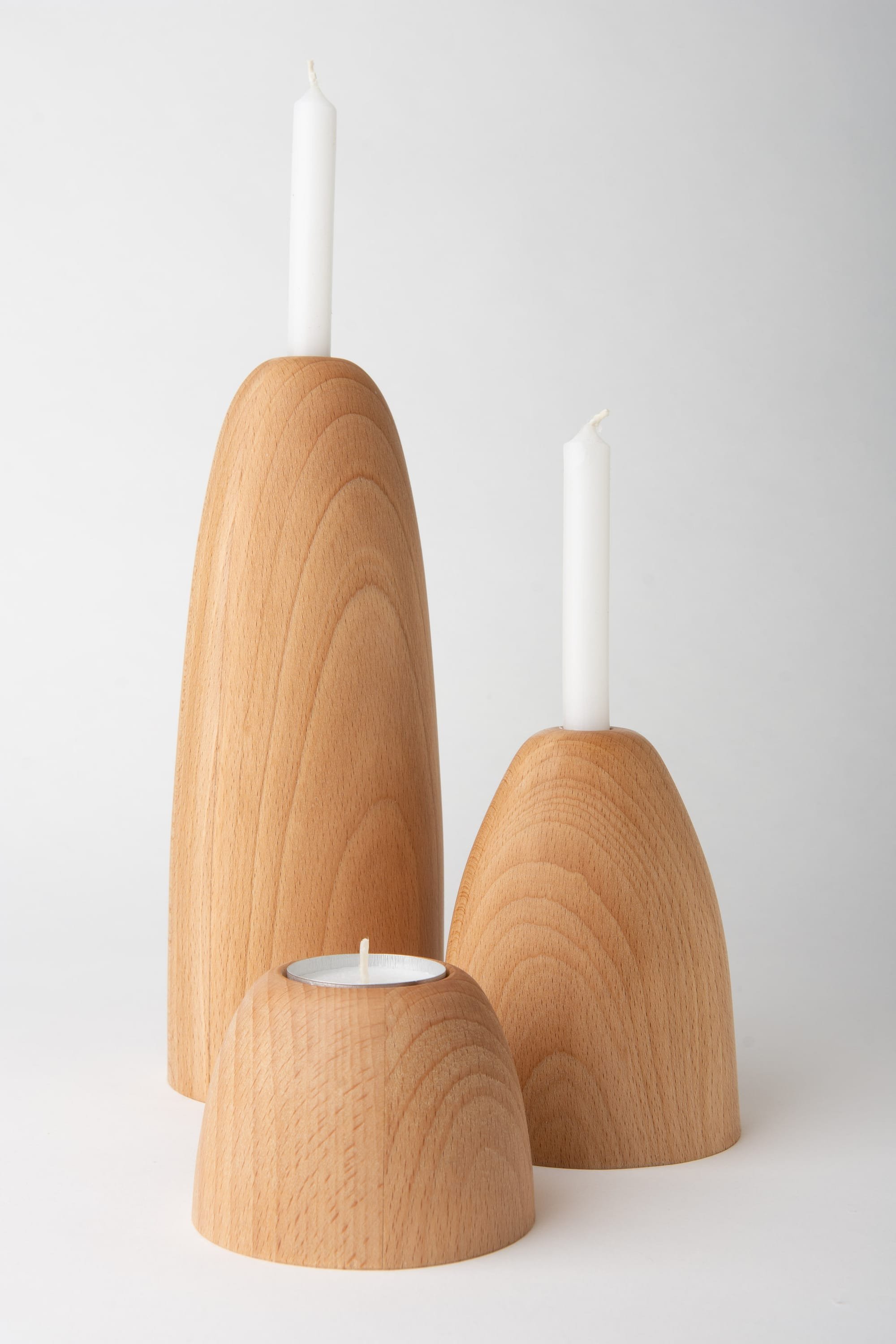 Minimalist wooden candle holder