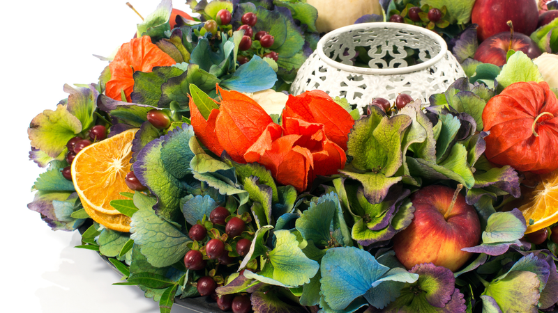 NEW! Autumn candle centerpiece with dried flowers