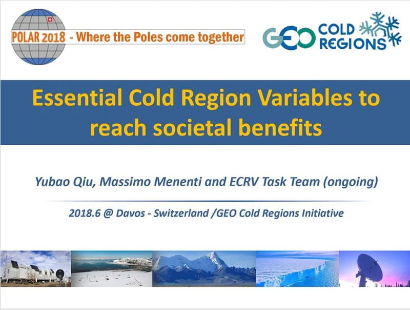 Polar2018 - GEO Cold Regions Initiative