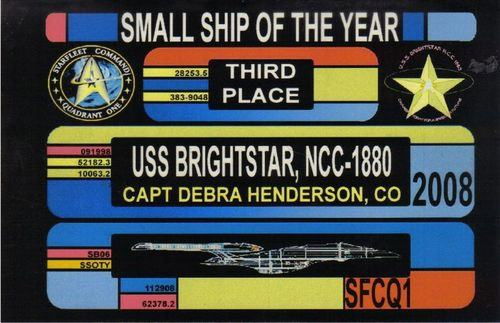 'Small Ship of the Year' Third Place (Starfleet Command Award) 2008