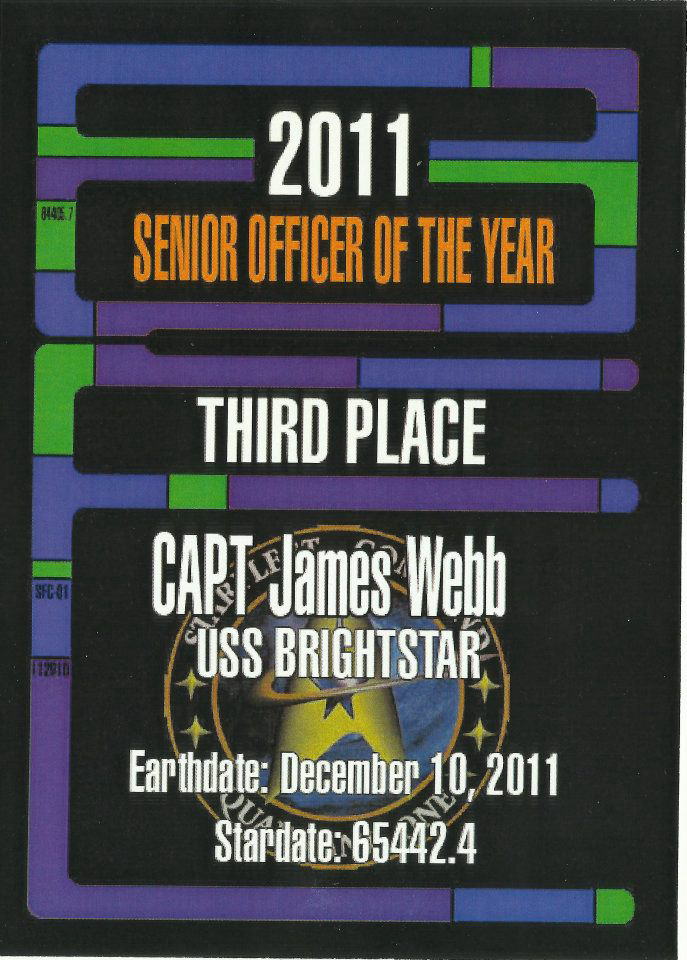 'Senior Officer of the Year' Third place (Starfleet Command Award) 2011