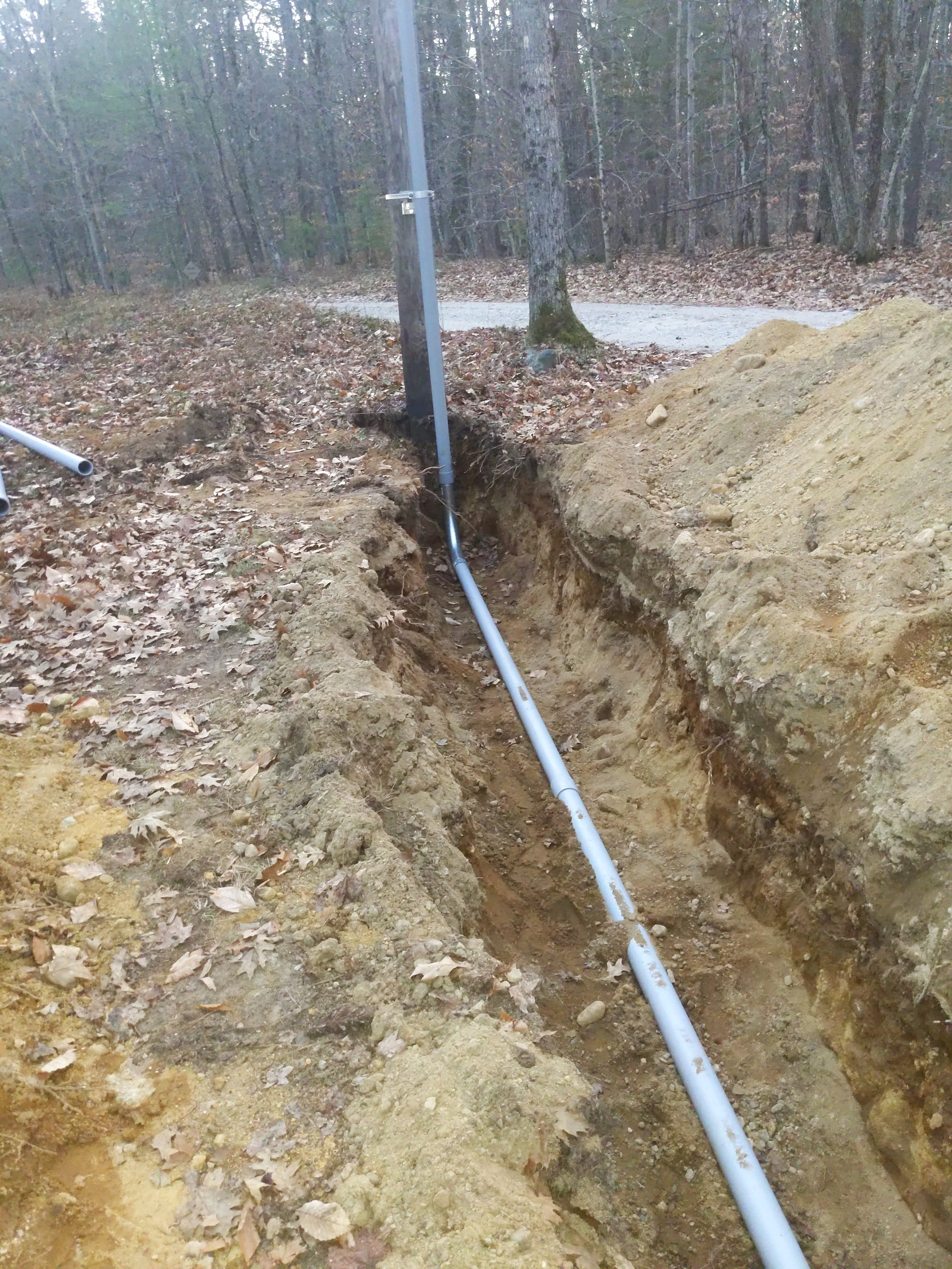 3" underground PVC utility pipe. Hughes Electric