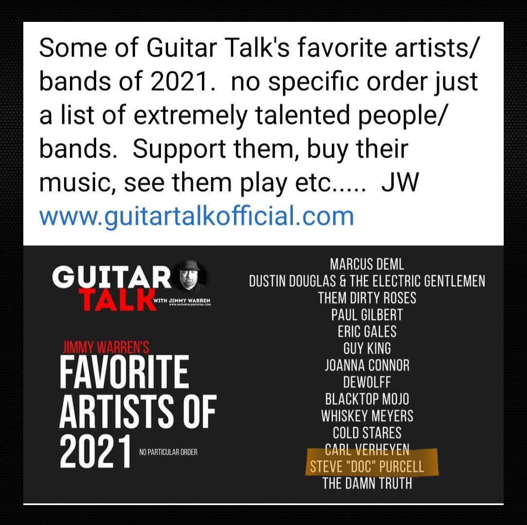 Voted a Favorite New Artist's of 2021' on Guitar Talk