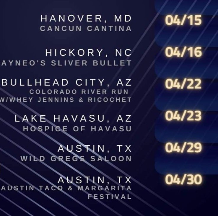 April Tour Schedule 2022'