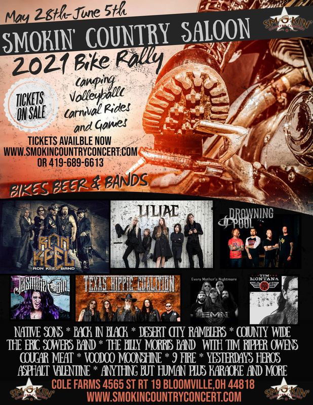 Ron Keel Band - Smokin' Country Saloon 2021' Bike Rally. May 28th. & 29th.