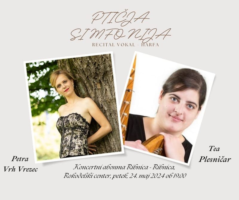 RECITAL "Simfonija ptic" - petek, 24.5.2024 ob 19.45 Rokodelski center Ribnica