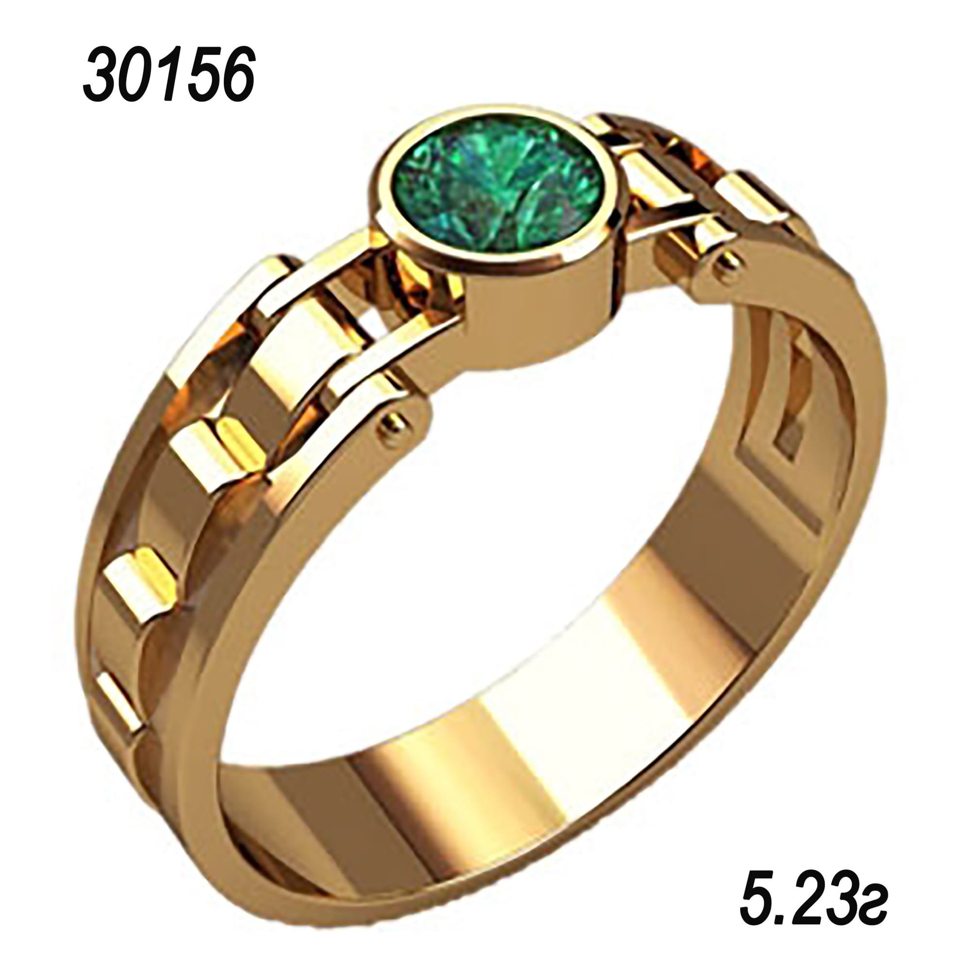 Мужское золотое кольцо с изумрудом 585