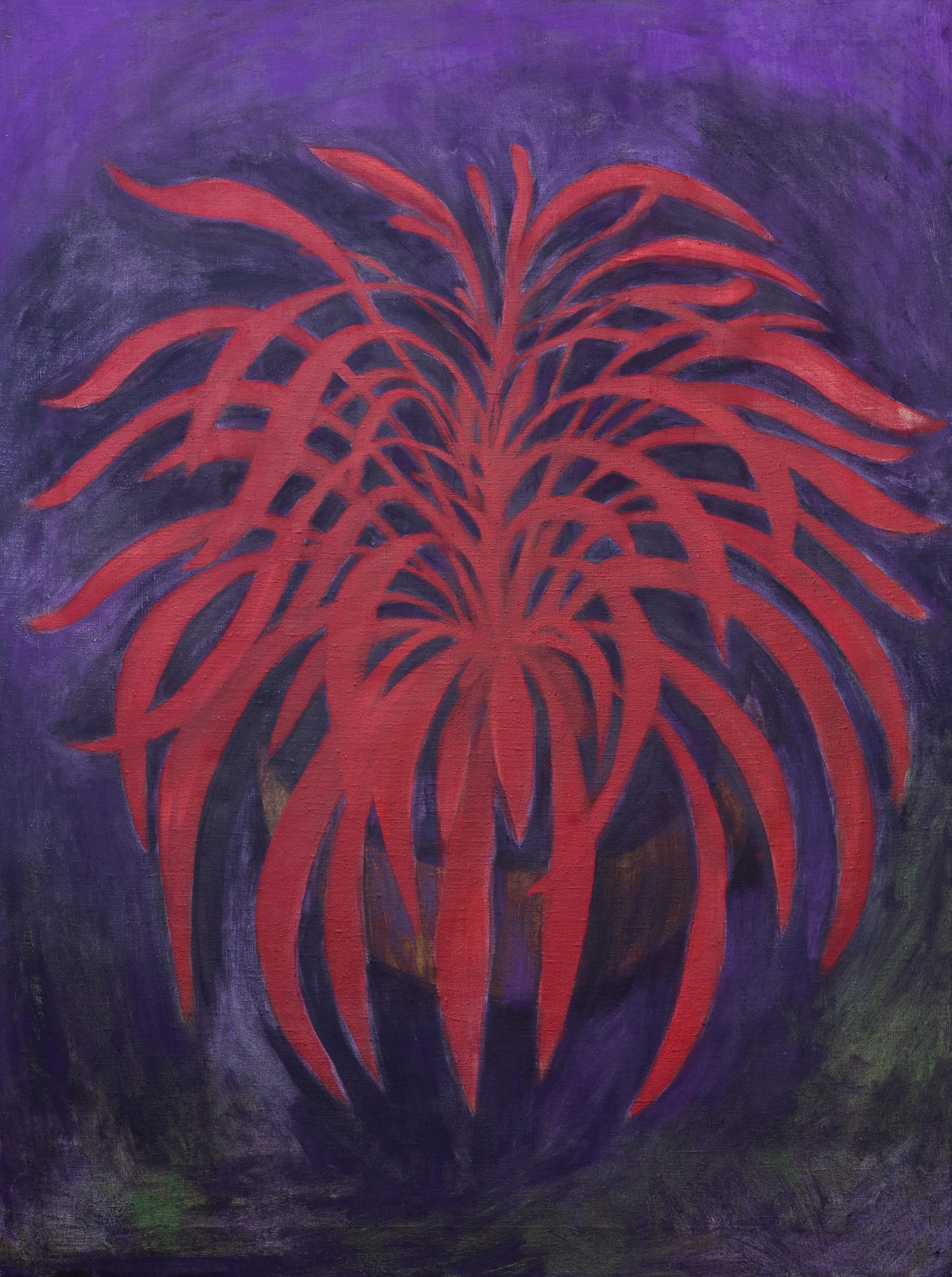 Flora, 2022, pigment a akryl na plátně, 88 x 118 cm