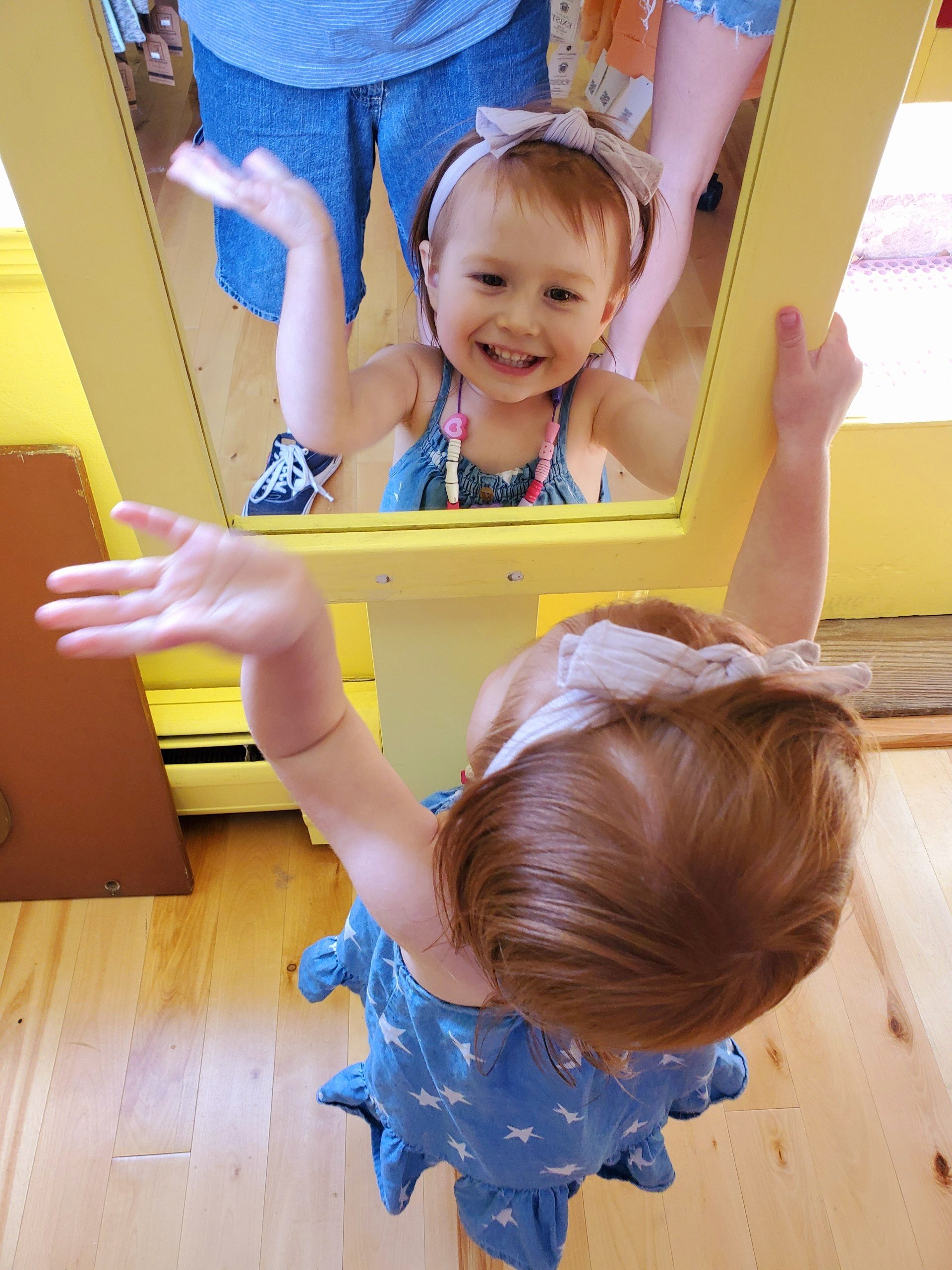 My Granddaughter Playing in the Mirror -SOLD