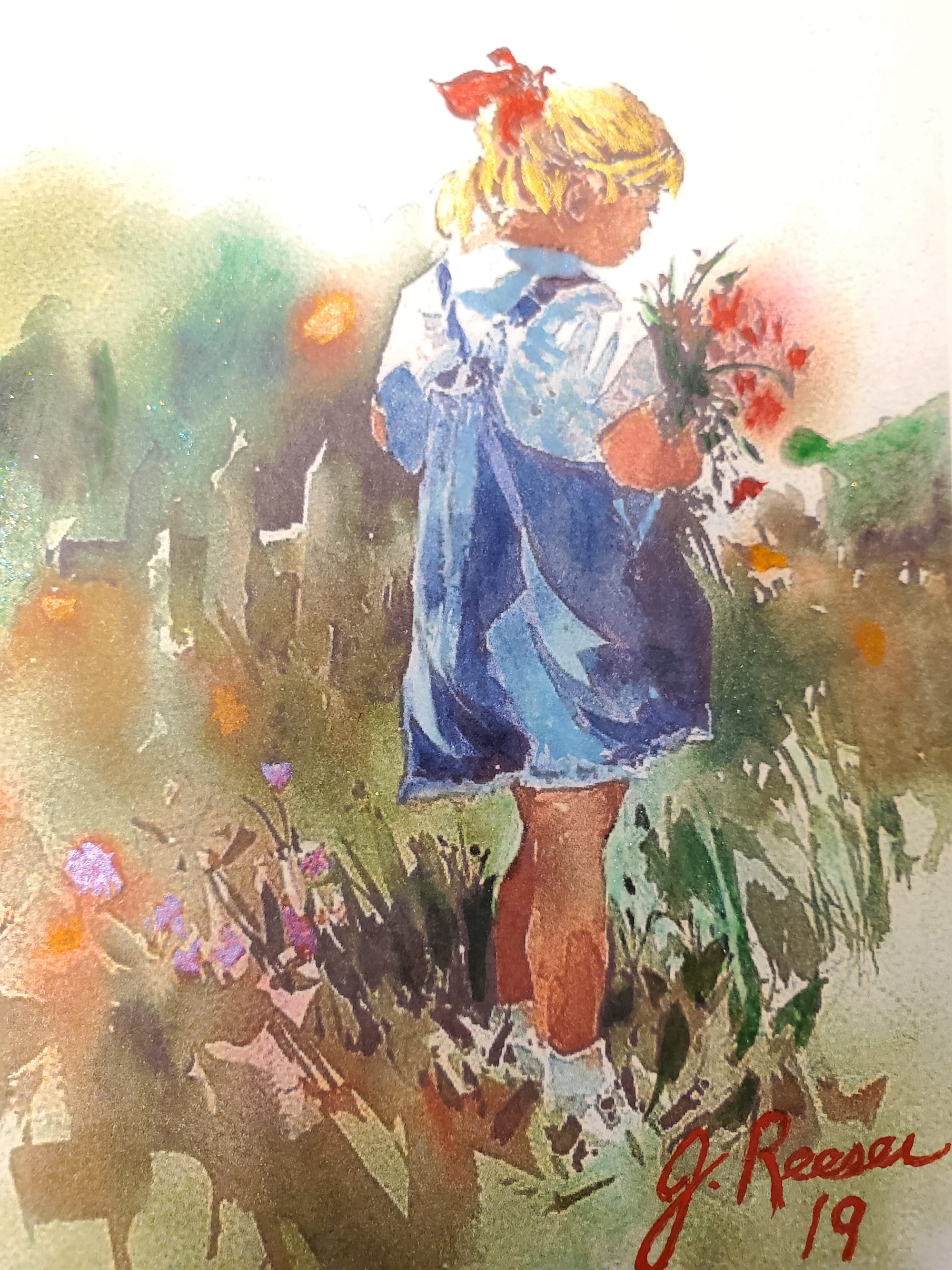 Picking Flowers -SOLD