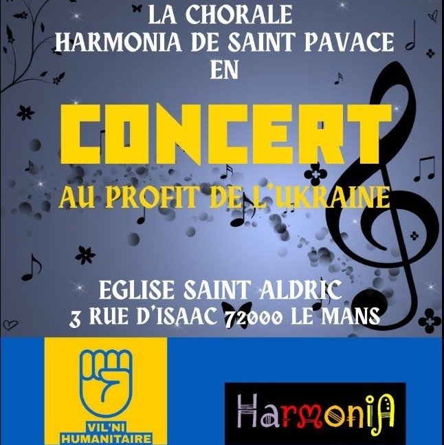 Concert au Mans de la chorale Harmonia en soutien à l'Ukraine