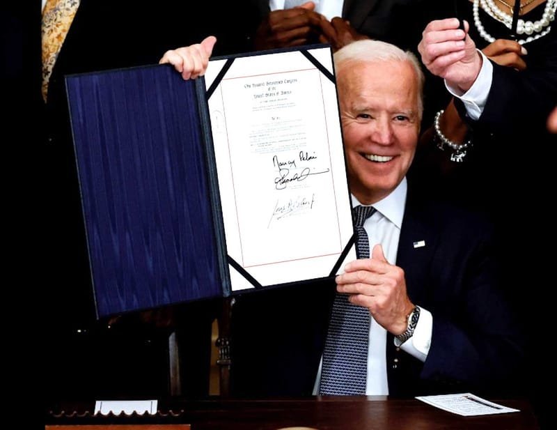 President Biden established Juneteenth as a federal holiday.