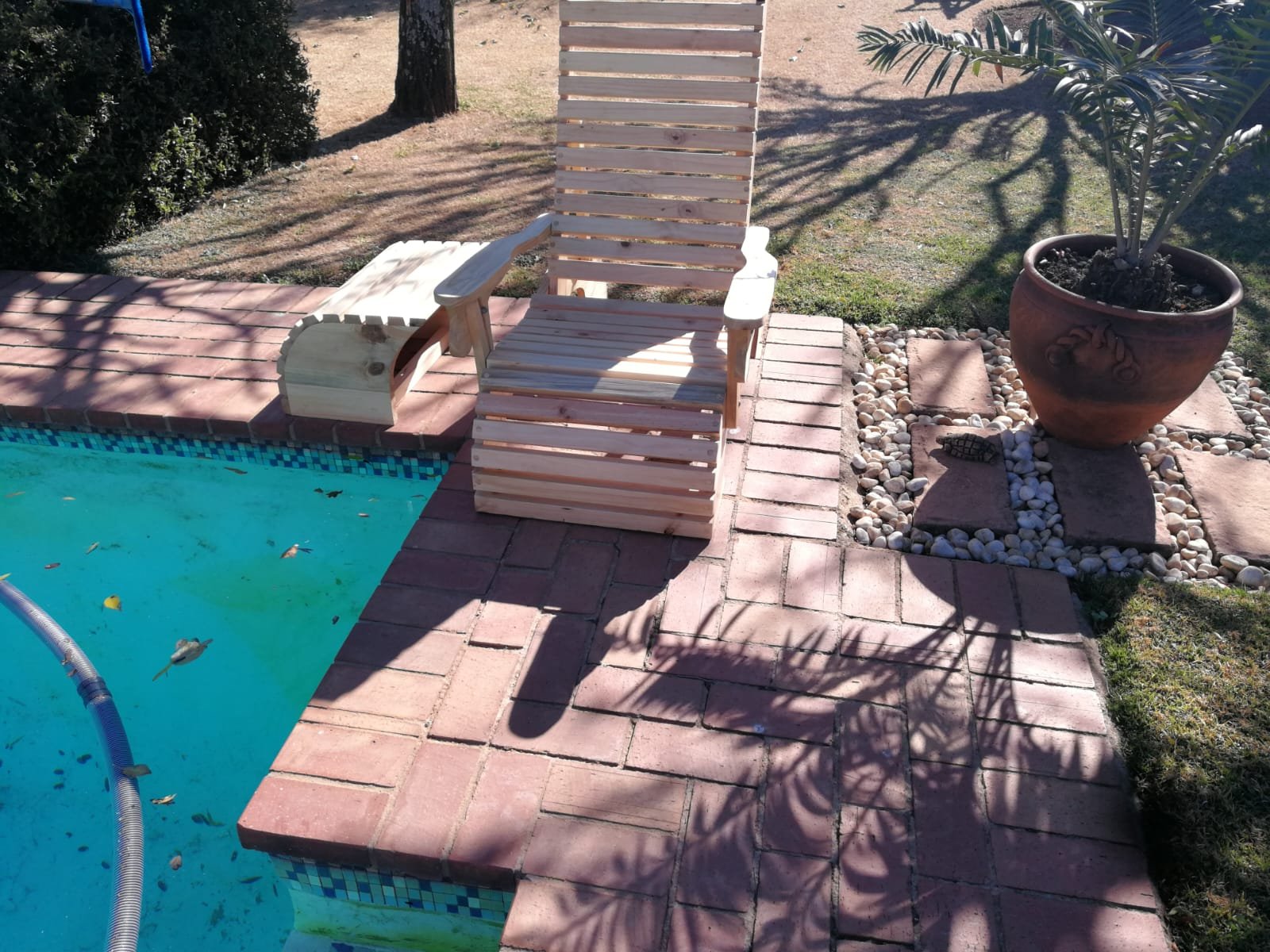 Raw Garden Pool Loungers and tables