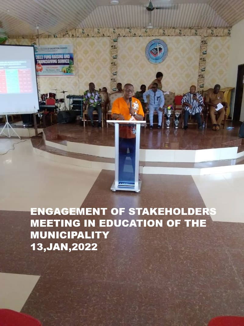 MCE’S ENGAGEMENT WITH STAKEHOLDERS IN EDUCATION OF THE MUNICIPALITY HELD ON 13TH JAN.2022