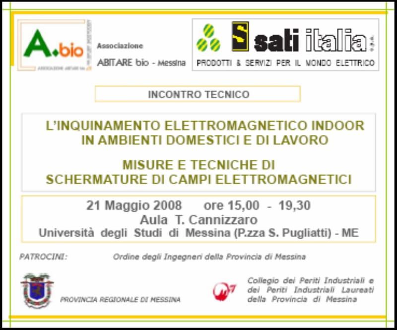 L’INQUINAMENTO ELETTROMAGNETICO INDOOR IN AMBIENTI DOMESTICI E DI LAVORO MISURE E TECNICHE DISCHERMATURE DI CAMPI ELETTROMAGNETICI