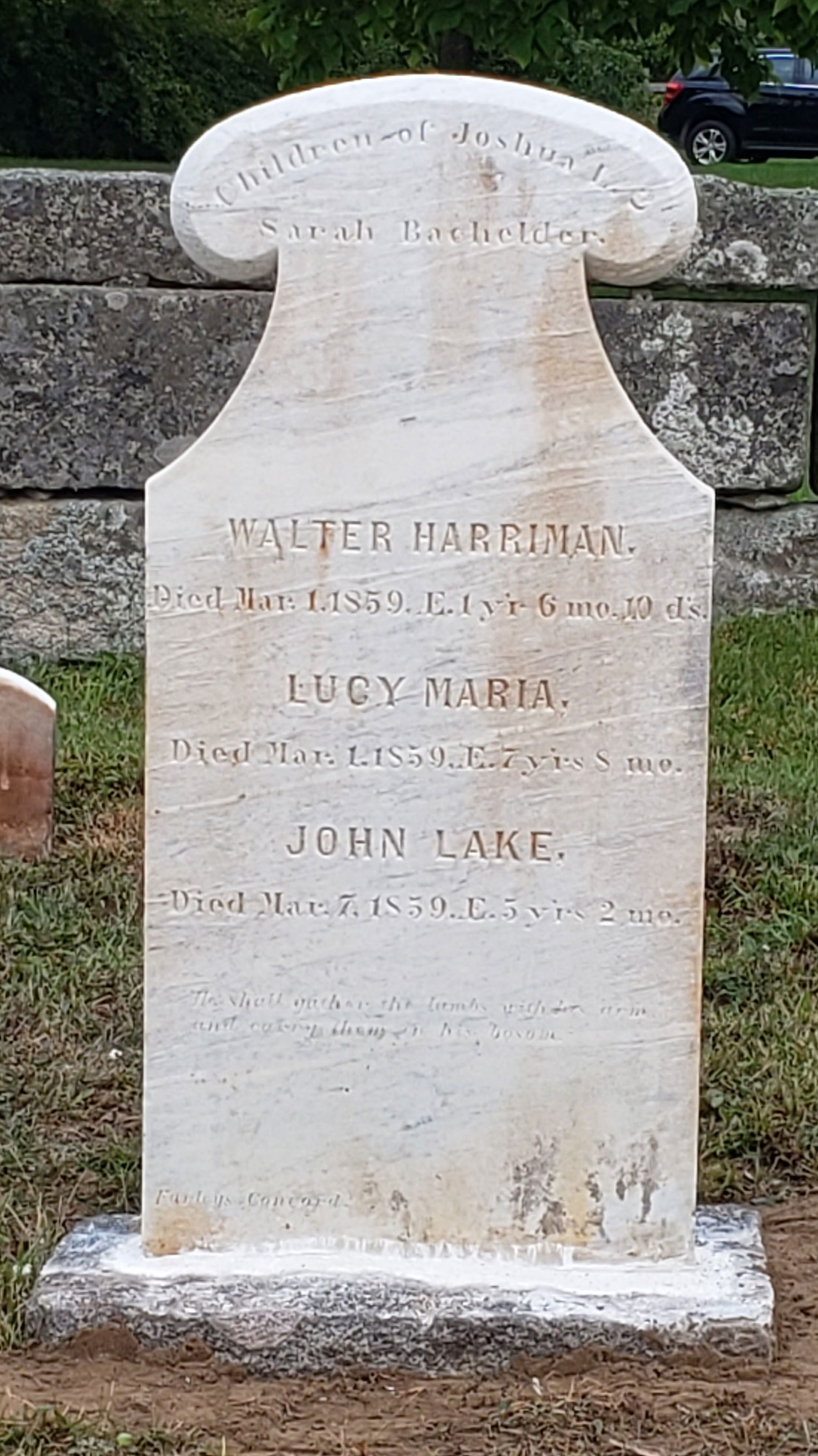 Bachelder Children Gravestone Restored Chichester Cemetery Committee