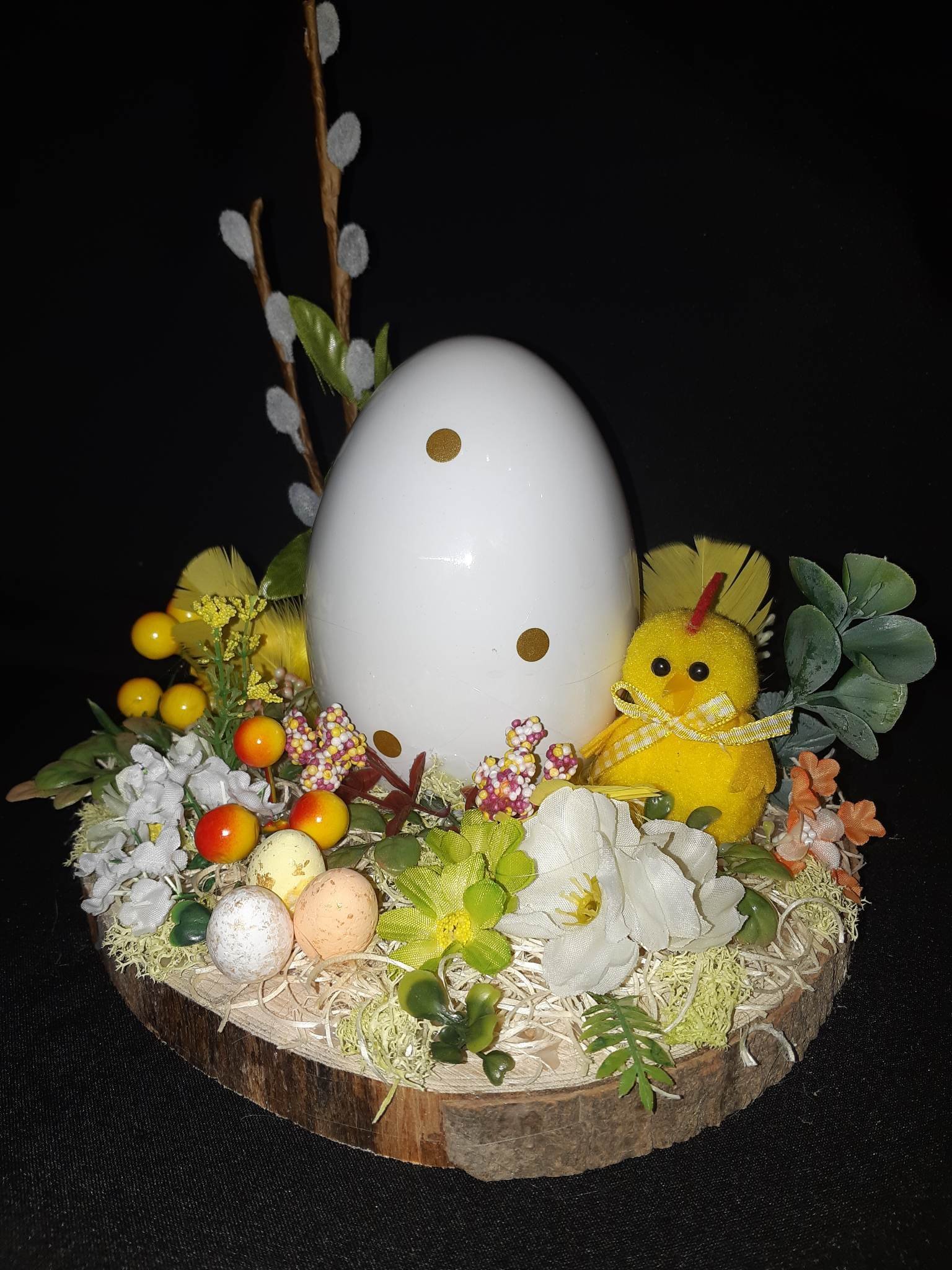 Húsvéti asztaldísz farönkön - ELKELT