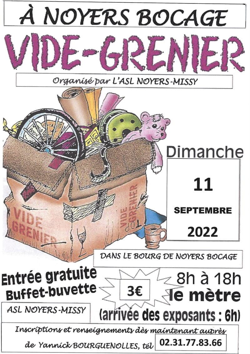 vide greniers organisé par l'ASL NOYERS MISSY