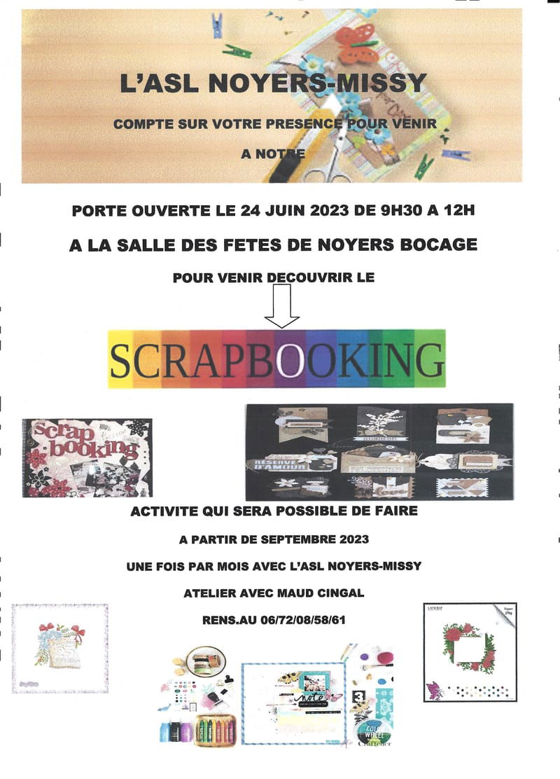 PORTE OUVERTE POUR VENIR DECOUVRIR "LE SCRAPBOOKING"