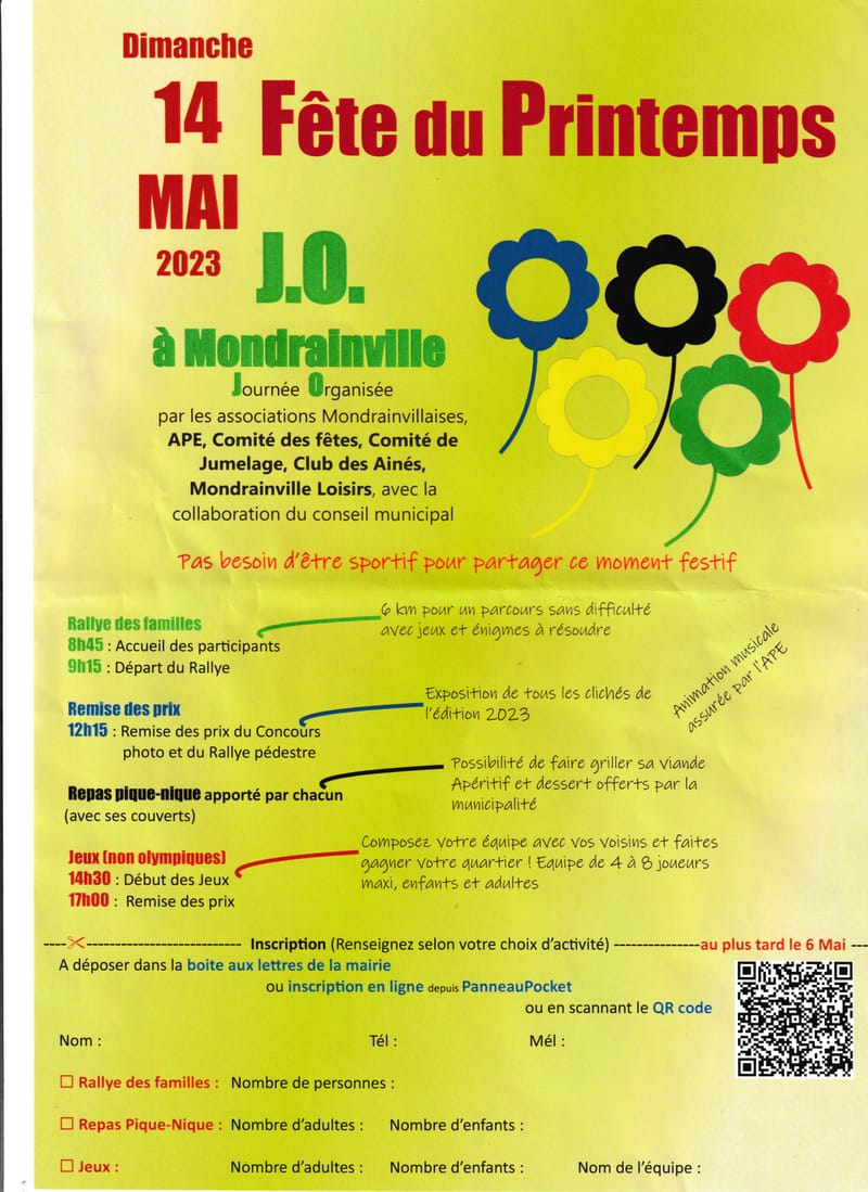 FETE DU PRINTEMPS A MONDRAINVILLE LE 14/05/2023