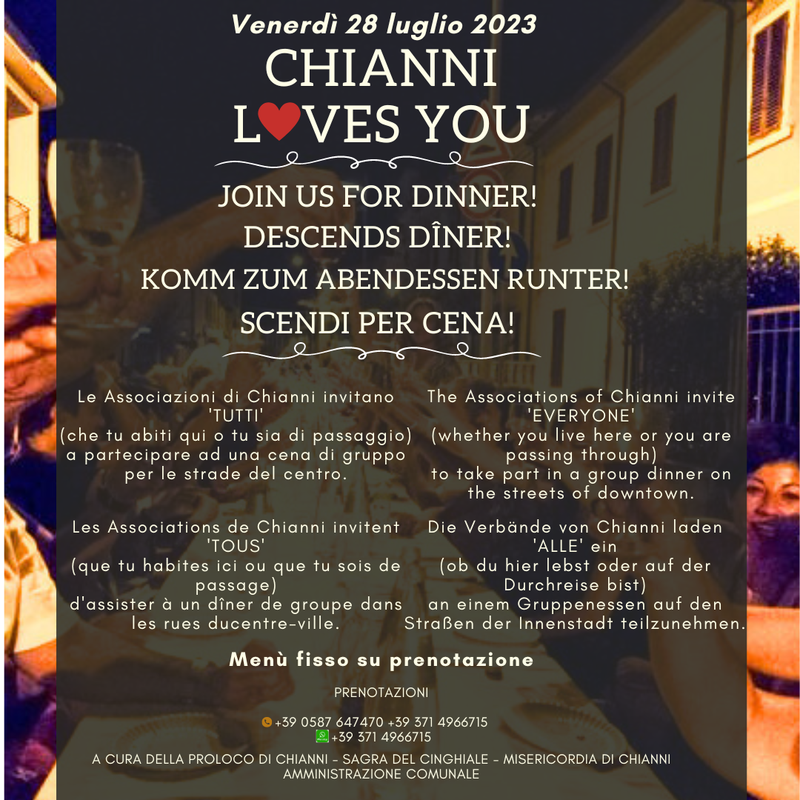 CHIANNI L❤️VES YOU - SCENDI PER CENA!