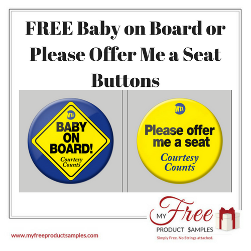 Free Baby on Board or Please Offer Me a Seat Button